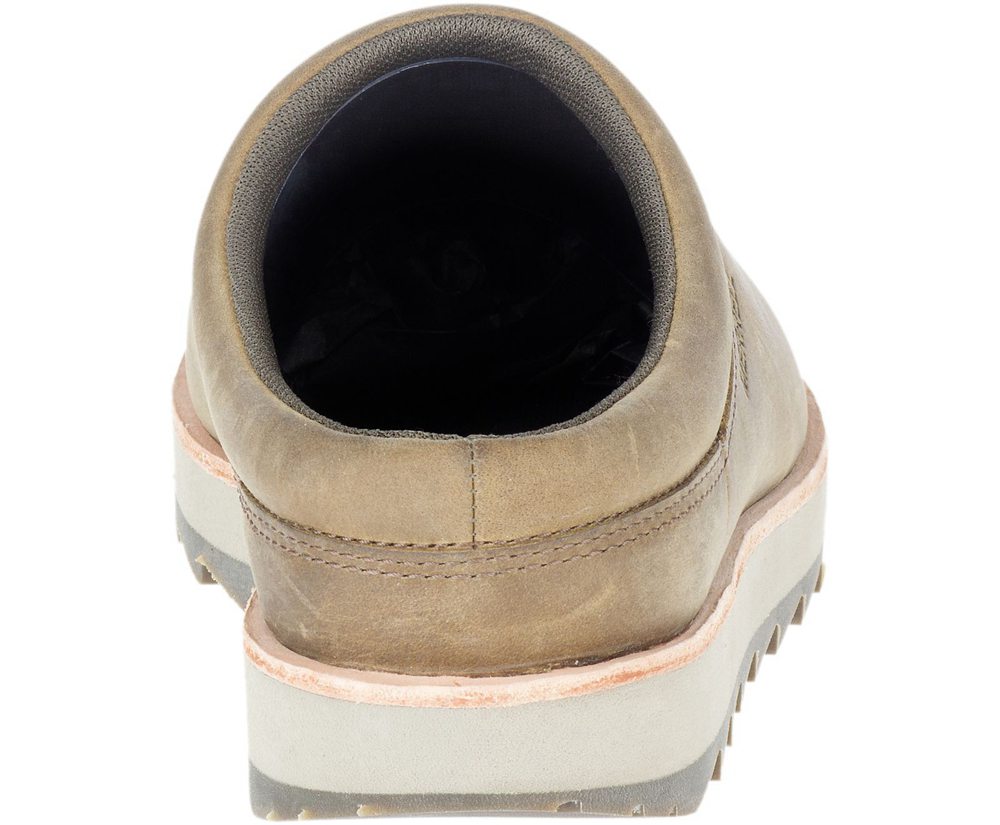 Merrell Slip Ons Męskie Brązowe - Juno Clog Skórzane - 057382-VGF